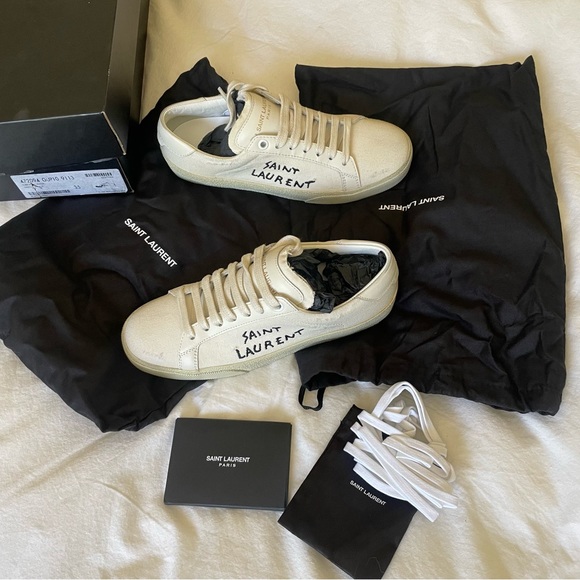 YSL Saint Laurent Court Classic Embroidered Sneakers - Picture 3 of 11